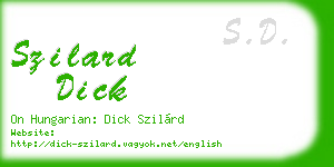 szilard dick business card